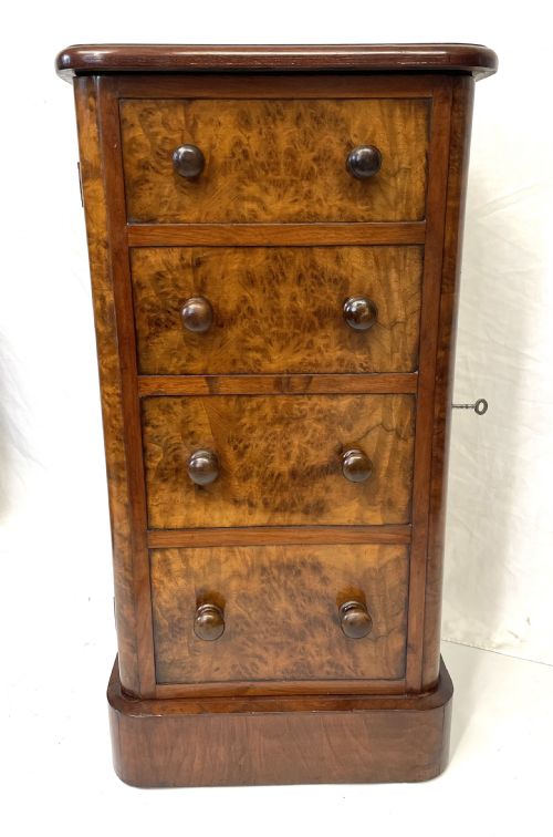 fig 5. Pair Antique VICTORIAN Walnut Bedside Cabinets Lamp Stands Pot Cupboards