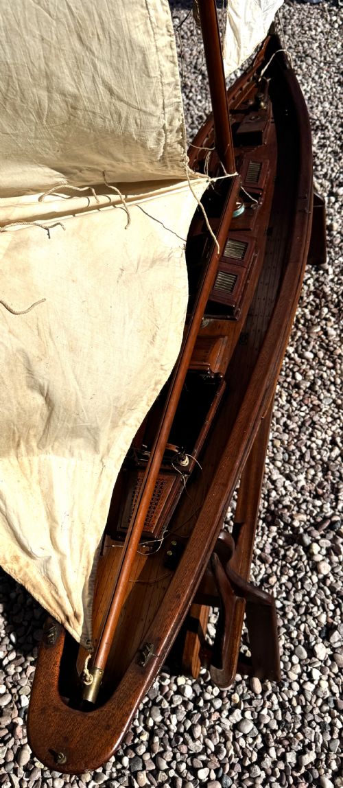 MASSIVE ANTIQUE VICTORIAN POND YACHT BOAT SHIP WITH STAND ALMOST 8FT HIGH - ADDITIONAL PHOTO 9