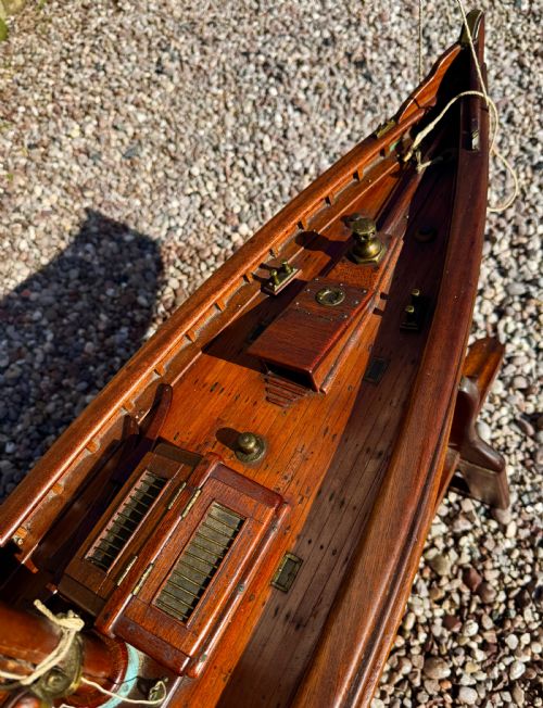 MASSIVE ANTIQUE VICTORIAN POND YACHT BOAT SHIP WITH STAND ALMOST 8FT HIGH - ADDITIONAL PHOTO 14