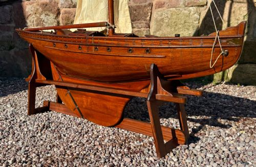 MASSIVE ANTIQUE VICTORIAN POND YACHT BOAT SHIP WITH STAND ALMOST 8FT HIGH - ADDITIONAL PHOTO 16