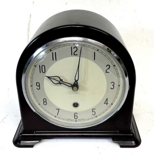 Vintage 8-Day Smiths Military Mod Bakelite Office Mess Mantel Clock Broad Arrow