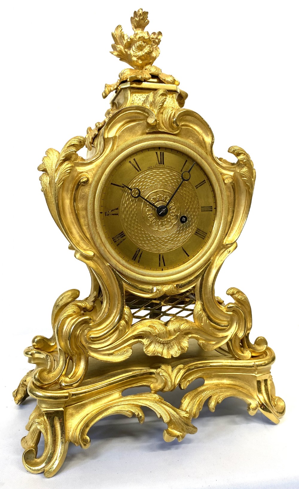 Antique Chain Fusee Mantel Clock Rococo Gilt Bronze Ormolu Case by  Granges London
