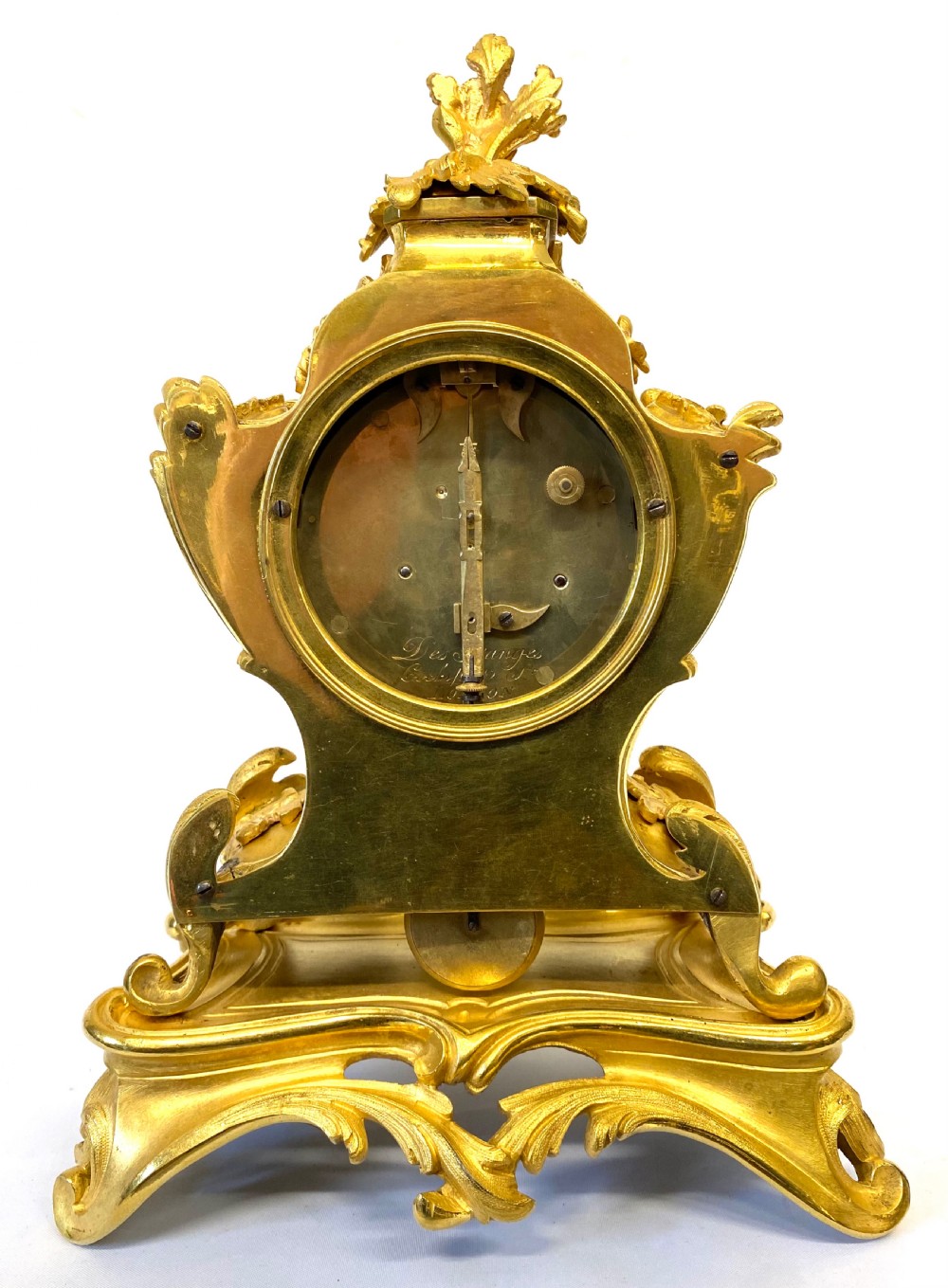 Antique Chain Fusee Mantel Clock Rococo Gilt Bronze Ormolu Case by  Granges London View X