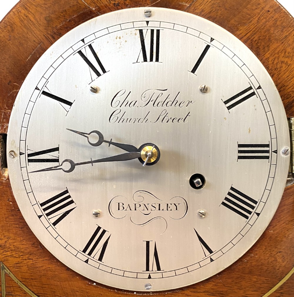 Antique Mahogany And Brass Inlaid Fusee Mantel Clock Charles Fletcher Barnsley View IV