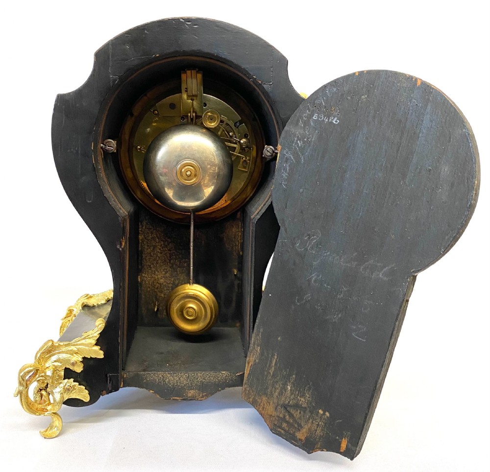 Antique Red Tortoiseshell French Ormolu Boulle Clock With Angel Mounts View X