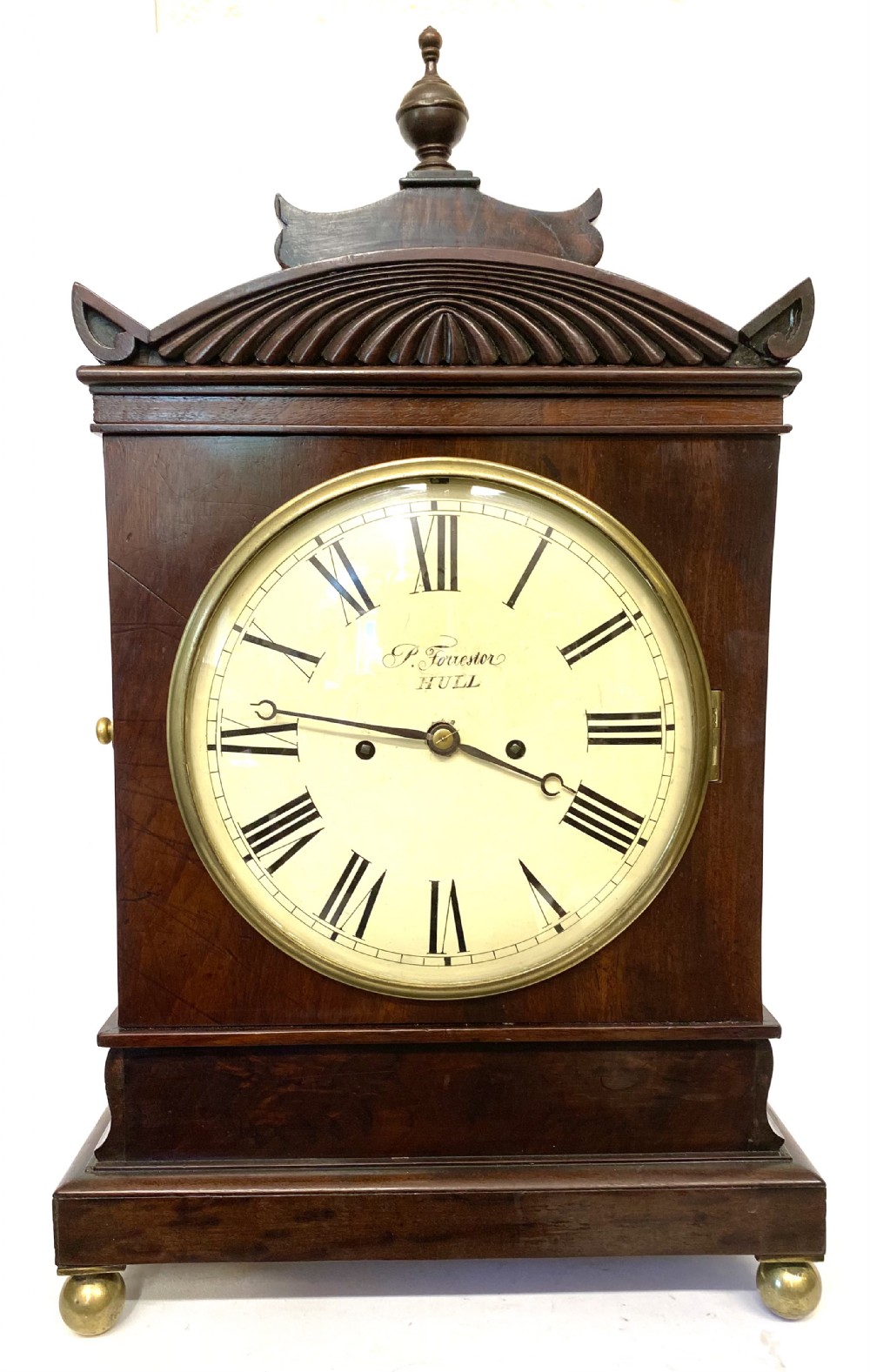 Antique Mahogany Double Chain Fusee Bracket Mantel Clock By P Forrester Hull