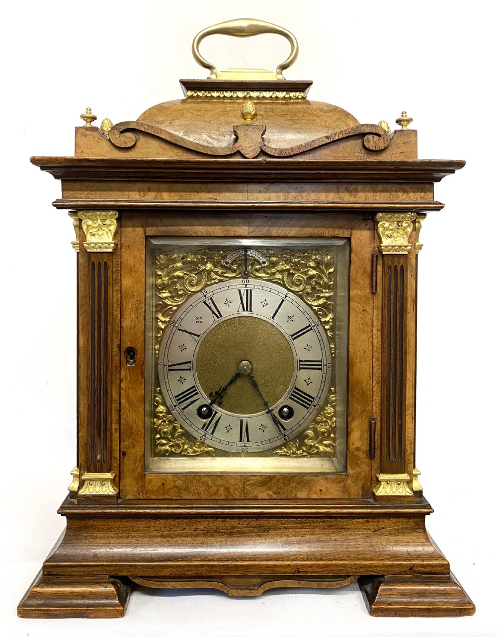 Beatuful Antique Walnut Lenzkirch Mantel Clock Quarter Strinking Ting Tang View II