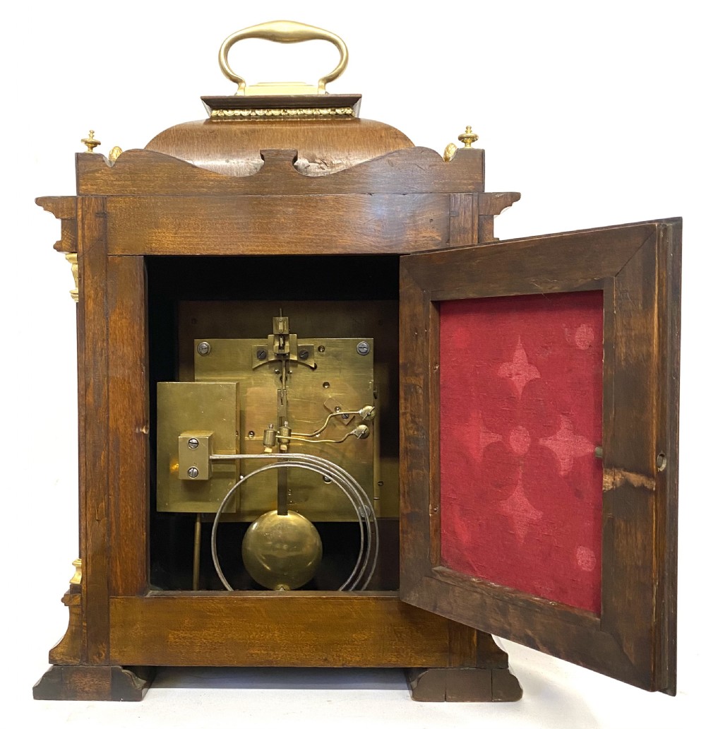 Beatuful Antique Walnut Lenzkirch Mantel Clock Quarter Strinking Ting Tang View VIII