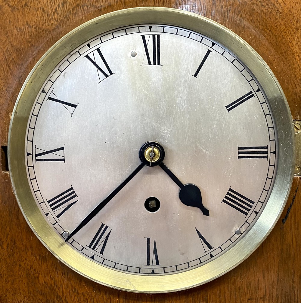 Antique Dingle Fusee Mahogany Mantel Clock With Pagoda Top With Travel Nut View III