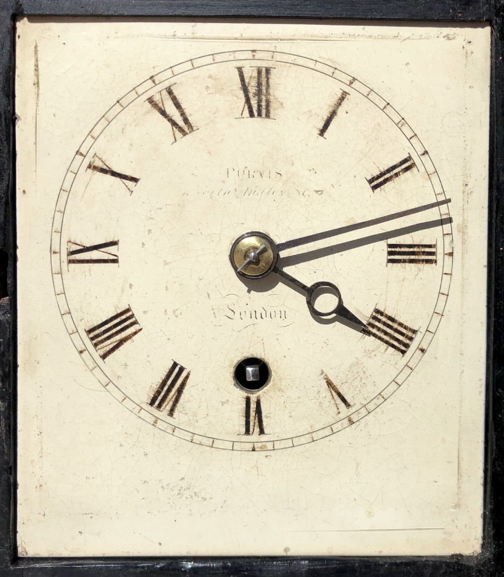 Antique Chain Fusee Small Library Four Glass Clock by Purvis London View IV
