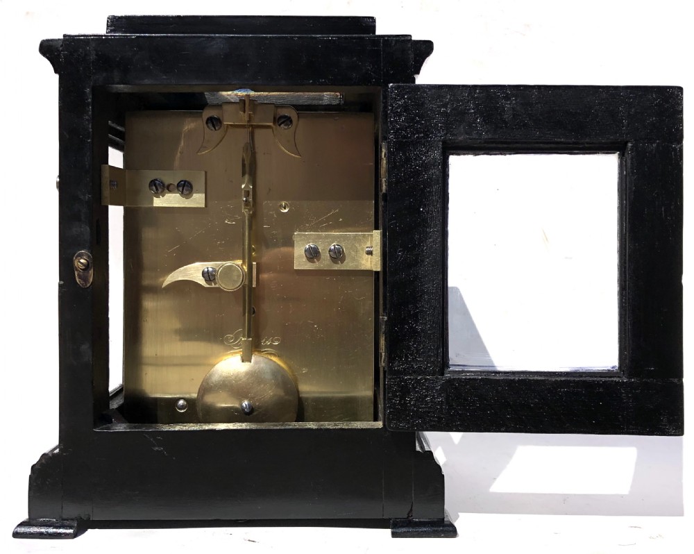 Antique Chain Fusee Small Library Four Glass Clock by Purvis London View IX