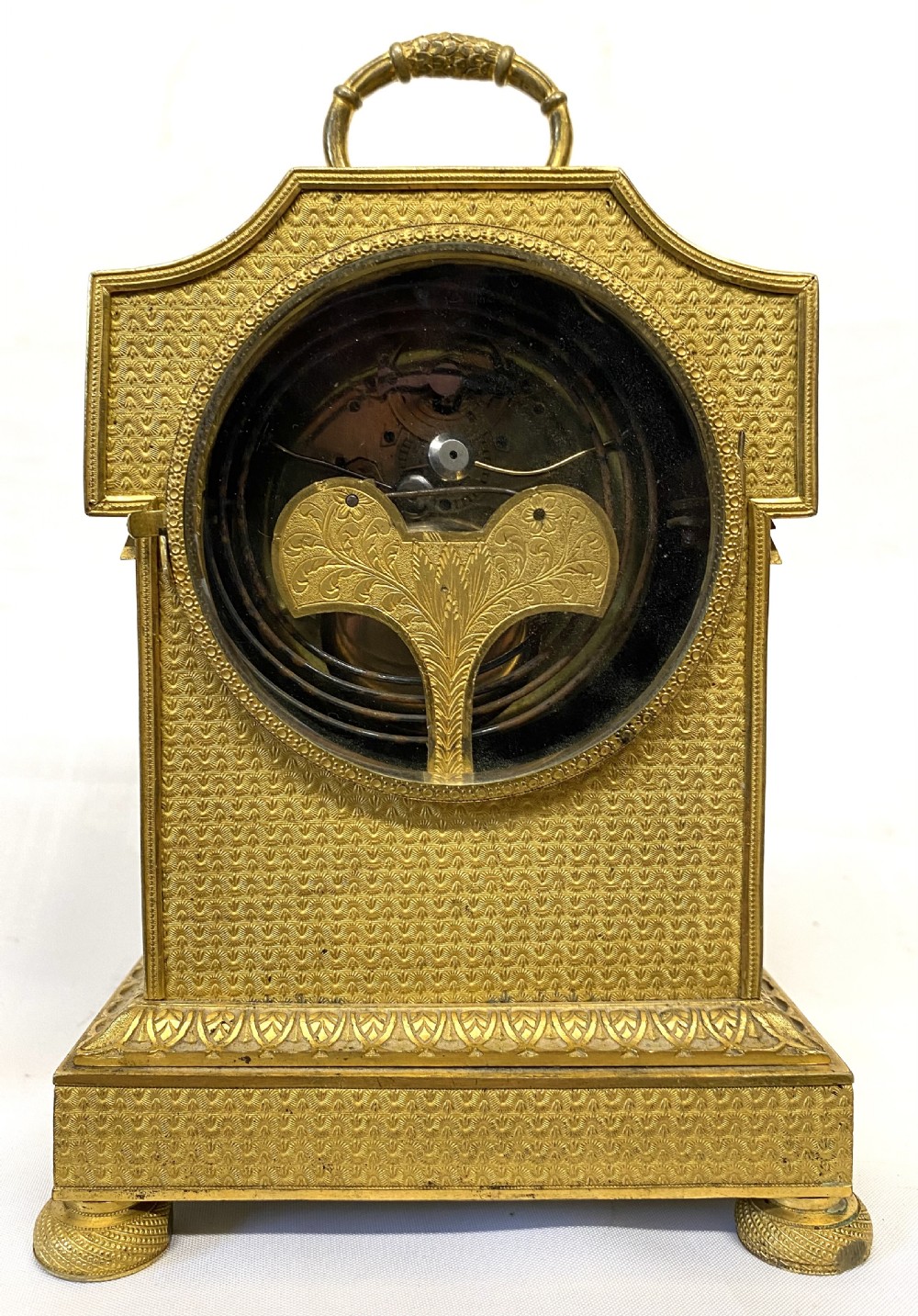 Antique Vienna Carriage Clock with Quarter Repeating, Alarm, and Fusee Movement With a Fire Gold Plated Case View IX
