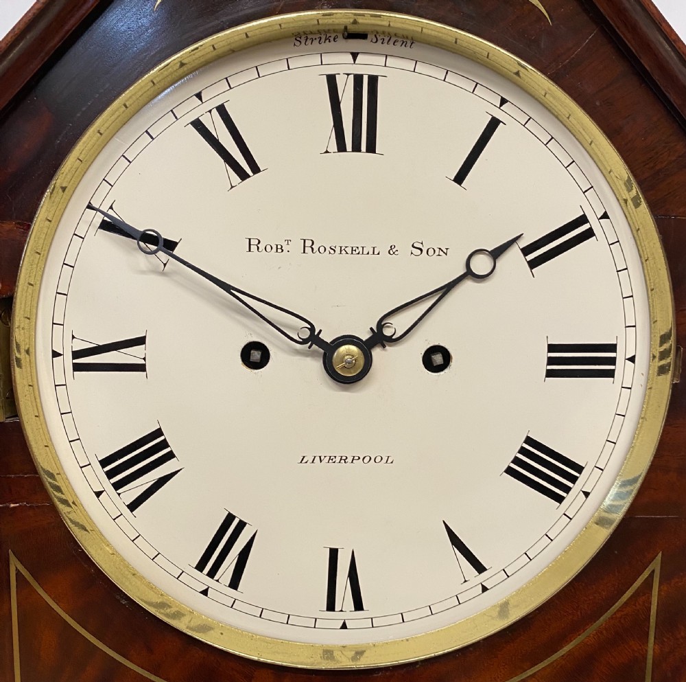 Antique Mahogany Double Fusee Bracket Clock By Robert Roskell & Son Liverpool View IV