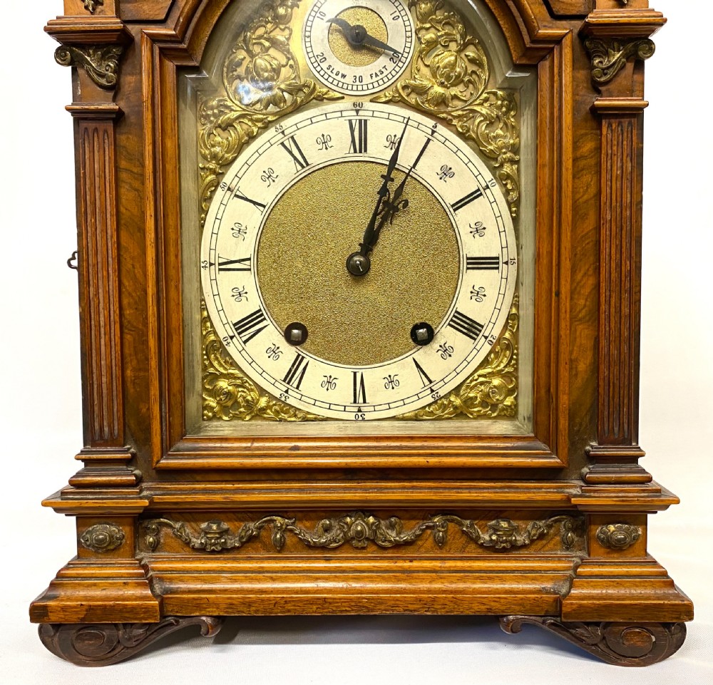 Antique Walnut Carved Bracket Clock With Ormoul Mounts Lenzkirch Ting Tang View VI
