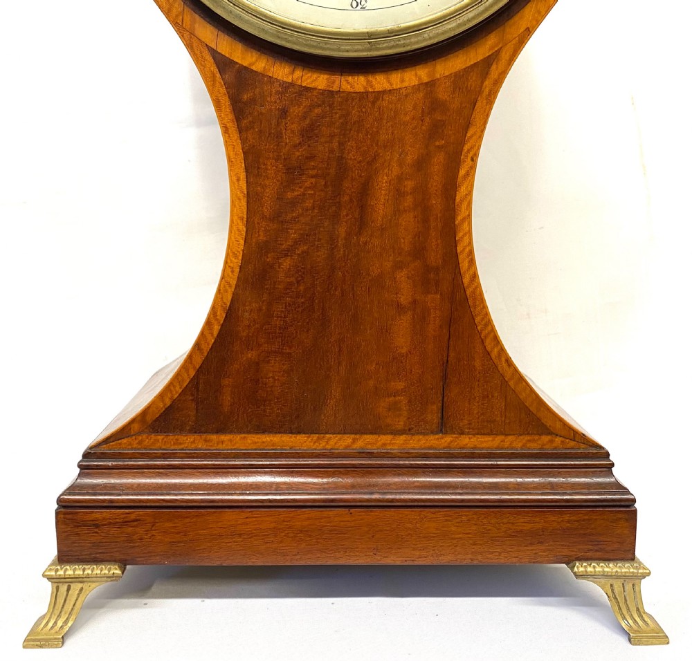 Antique Mahogany Double Fusee Balloon Clock Ting Tang Quarter Strike Tomlin  View IV