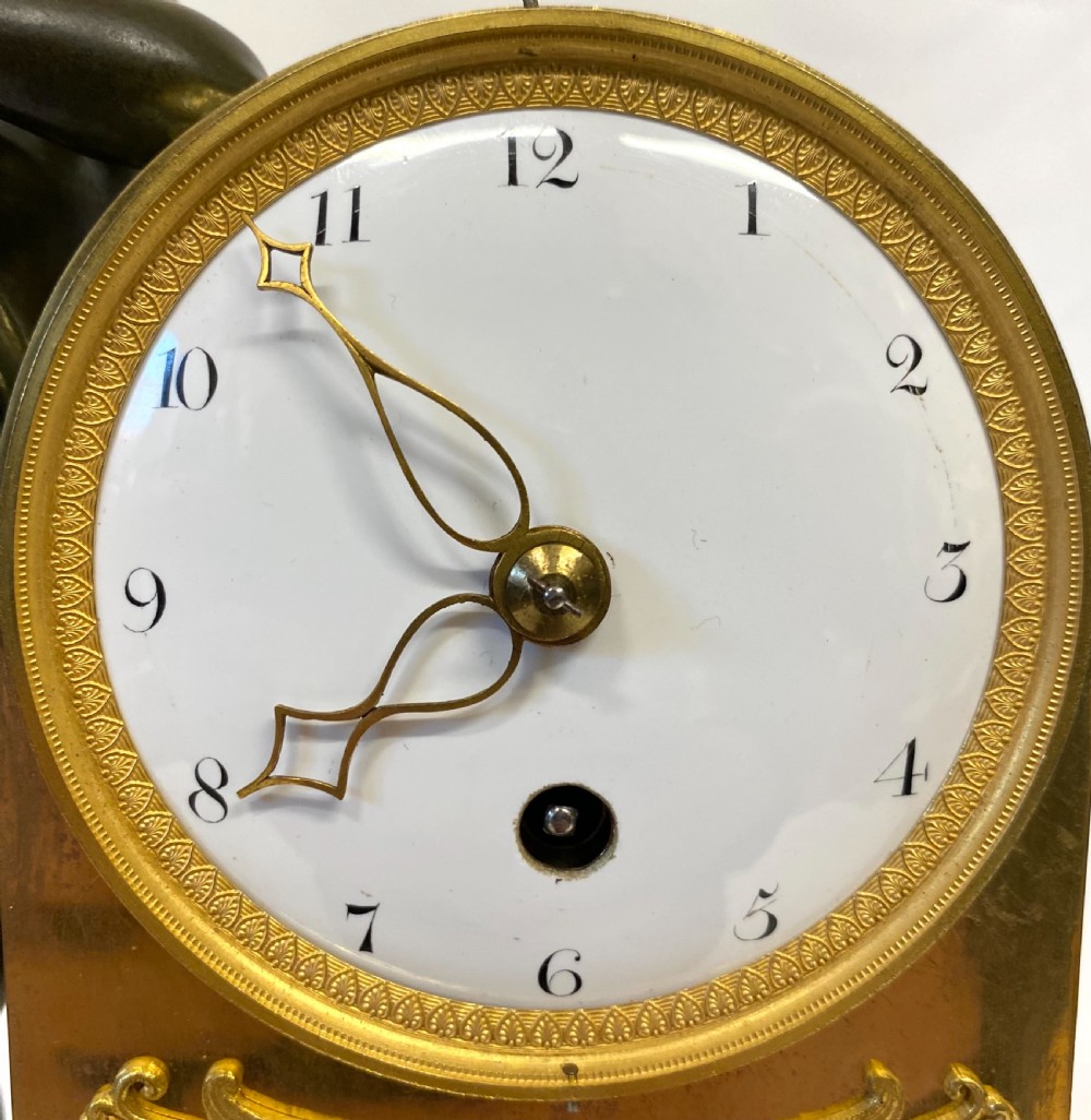 Antique Regency Gilt Bronze Single Fusee Mantel Clock With Bronze Putti with Ormolu Mounts View II