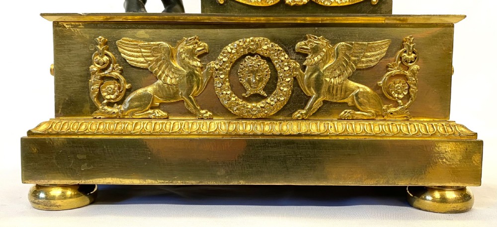 Antique Regency Gilt Bronze Single Fusee Mantel Clock With Bronze Putti with Ormolu Mounts View V