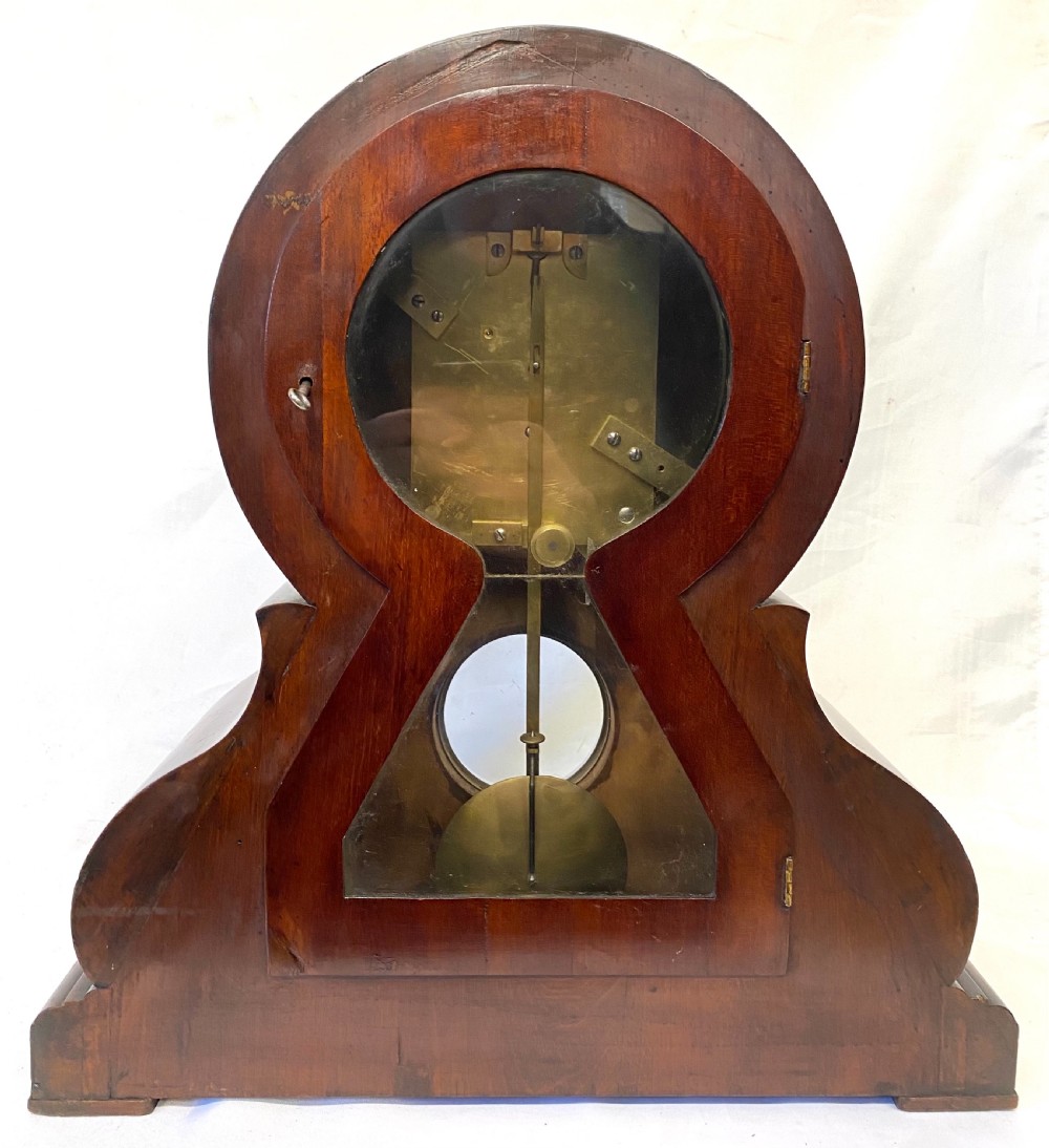 Antique Mahogany Single Fusee Mantel Clock By Frances Haywood London View VI