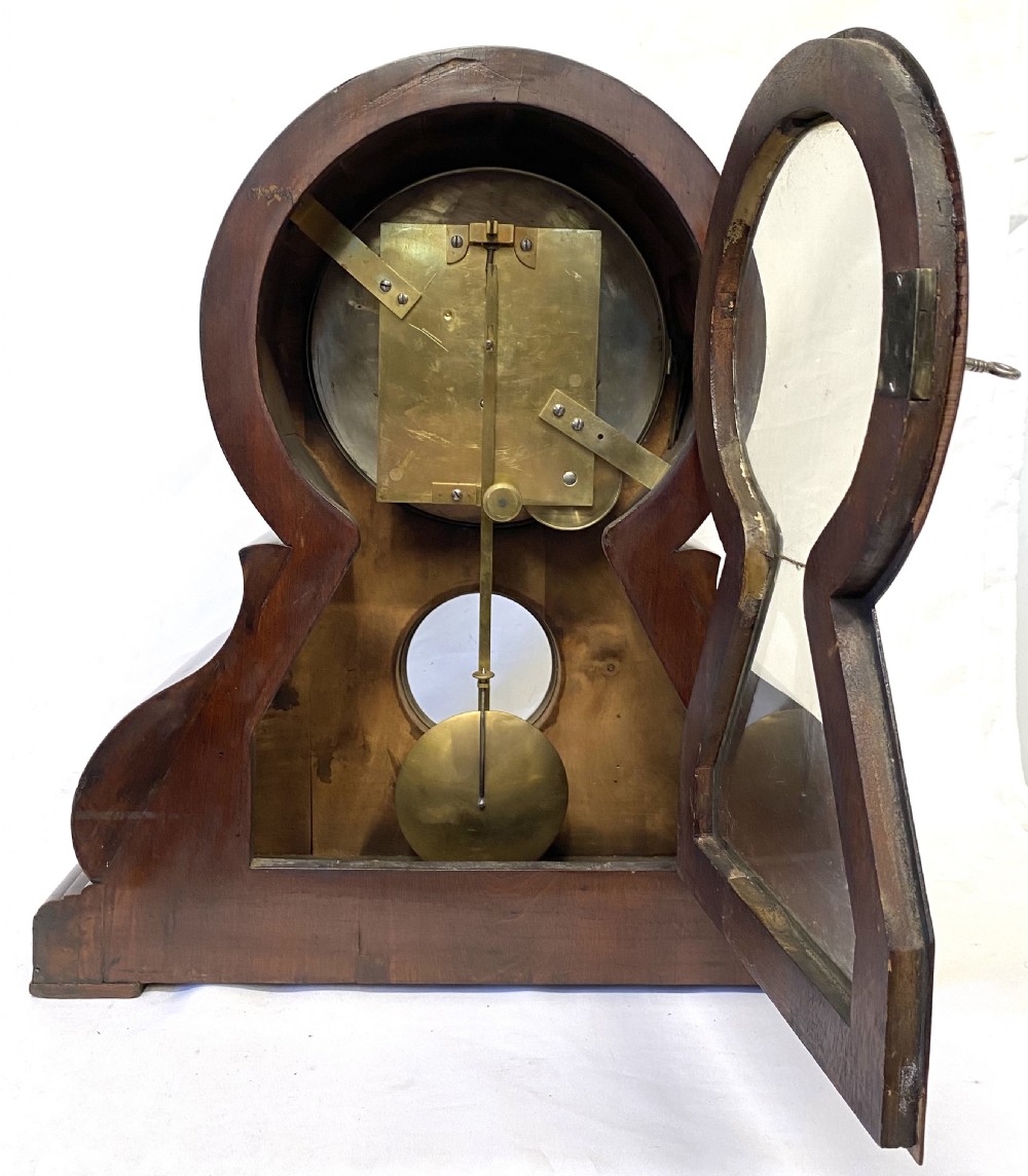 Antique Mahogany Single Fusee Mantel Clock By Frances Haywood London View VII