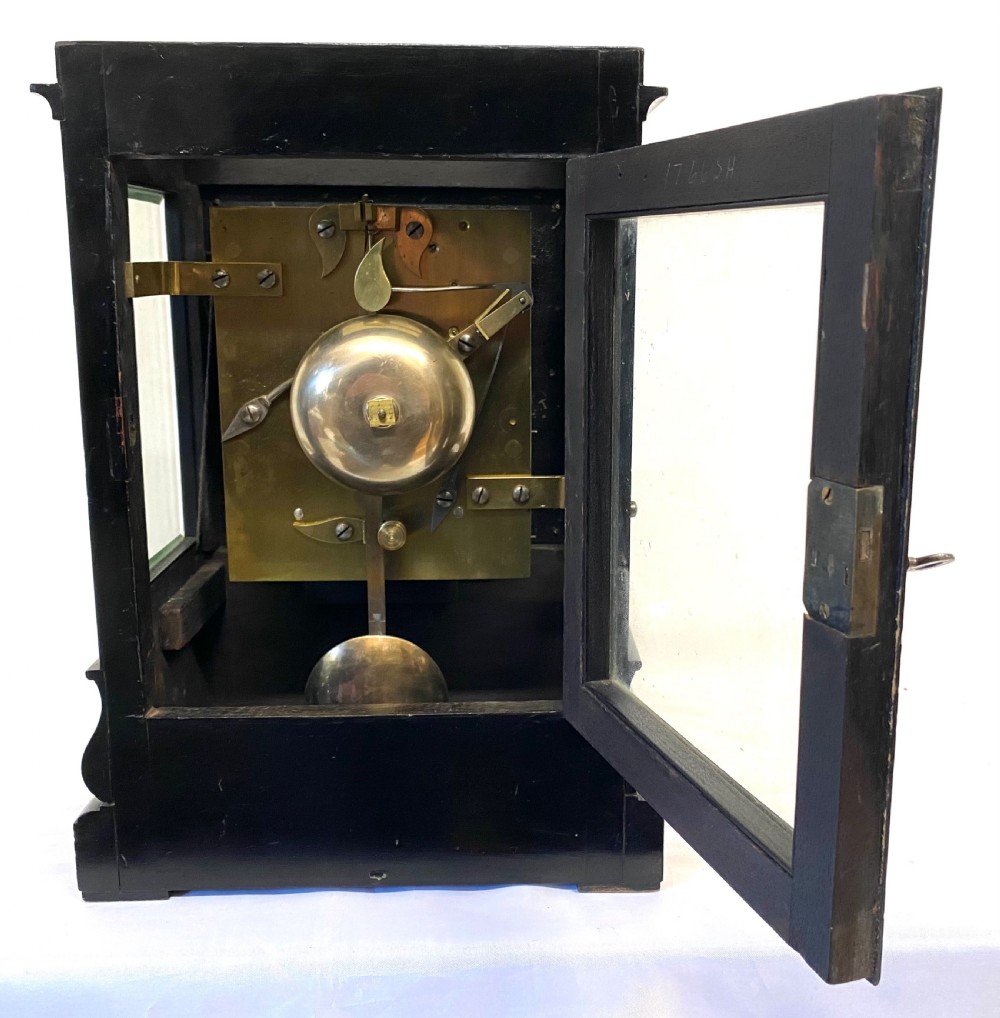 Large Antique Double Chain Fusee Five Glass Library Clock By Barwise London View VIII
