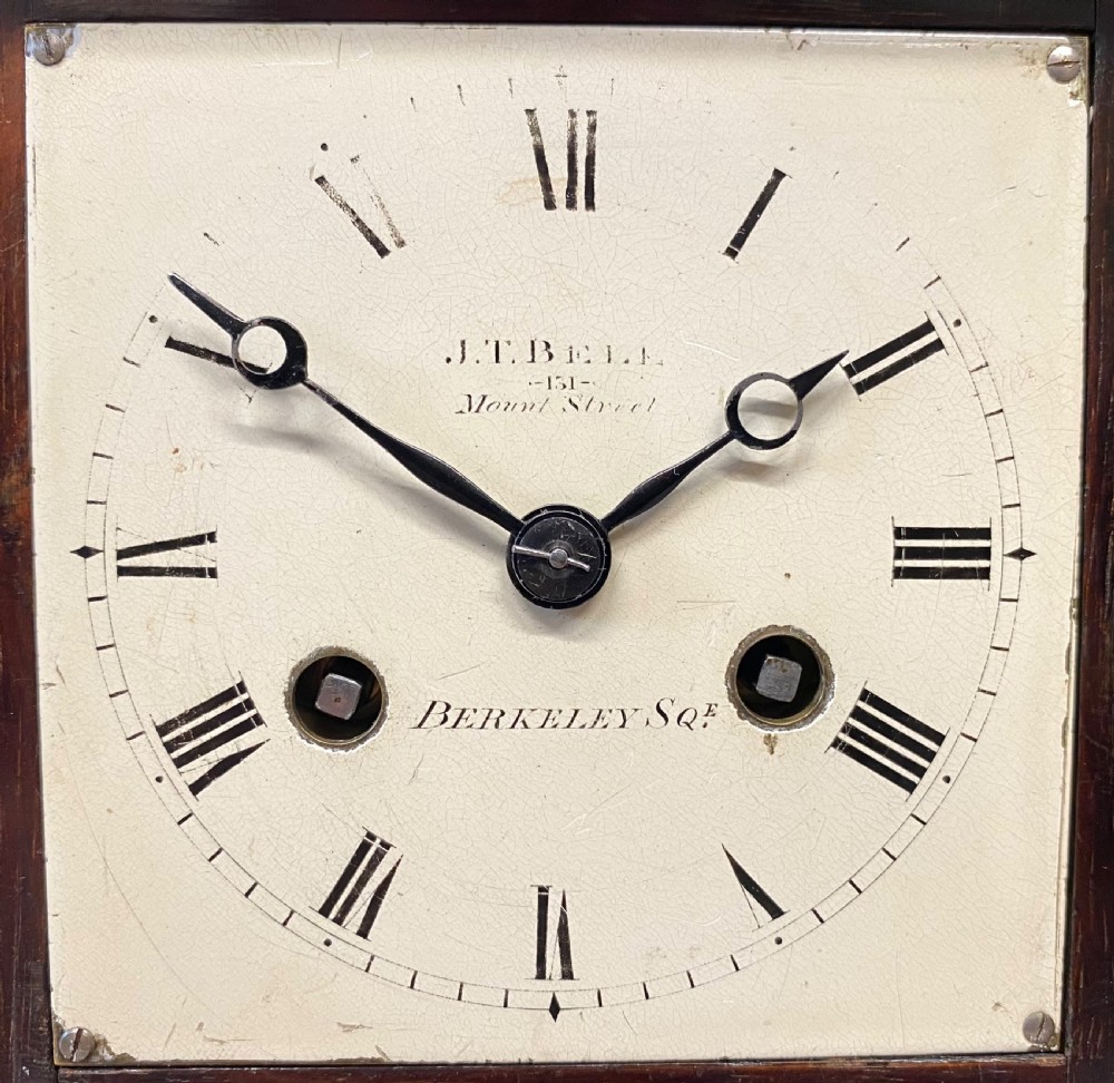 Antique Rosewood Campaign Library Clock With Brass Carry Handle By J.T. Bell View IV