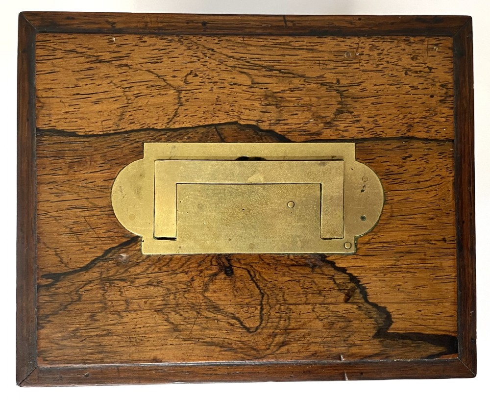 Antique Rosewood Campaign Library Clock With Brass Carry Handle By J.T. Bell View XV