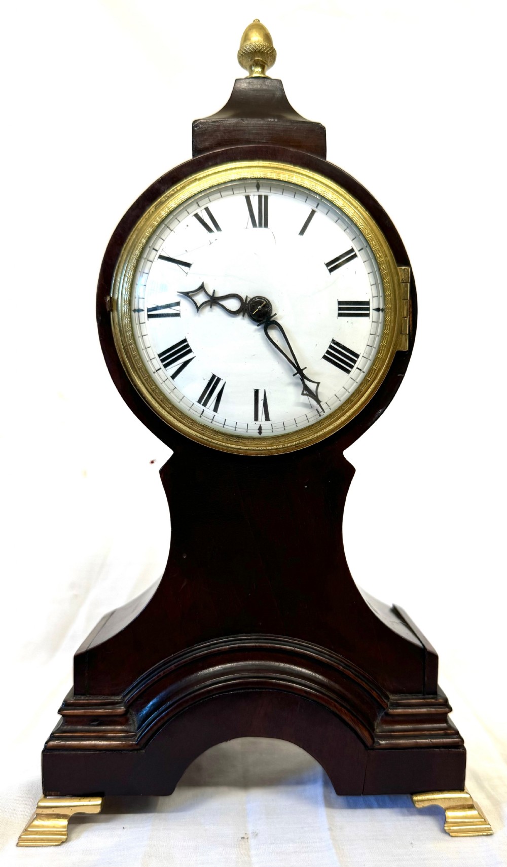 Beautiful Antique Single Fusee Miniature Balloon Clock In Full Working Order