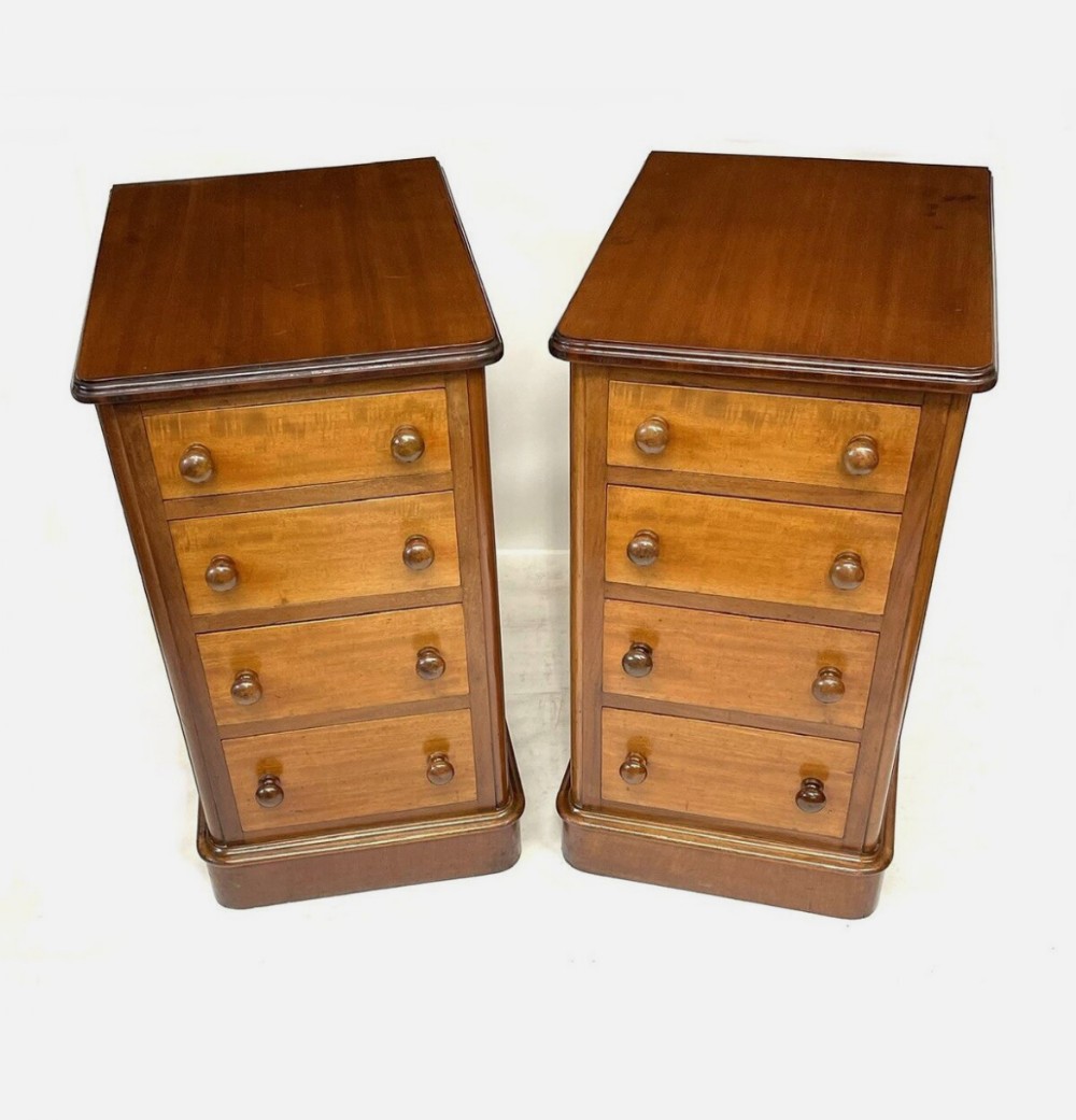 Pair Antique VICTORIAN Mahogany Bedside Cabinets Lamp Stands Pot Cupboards
