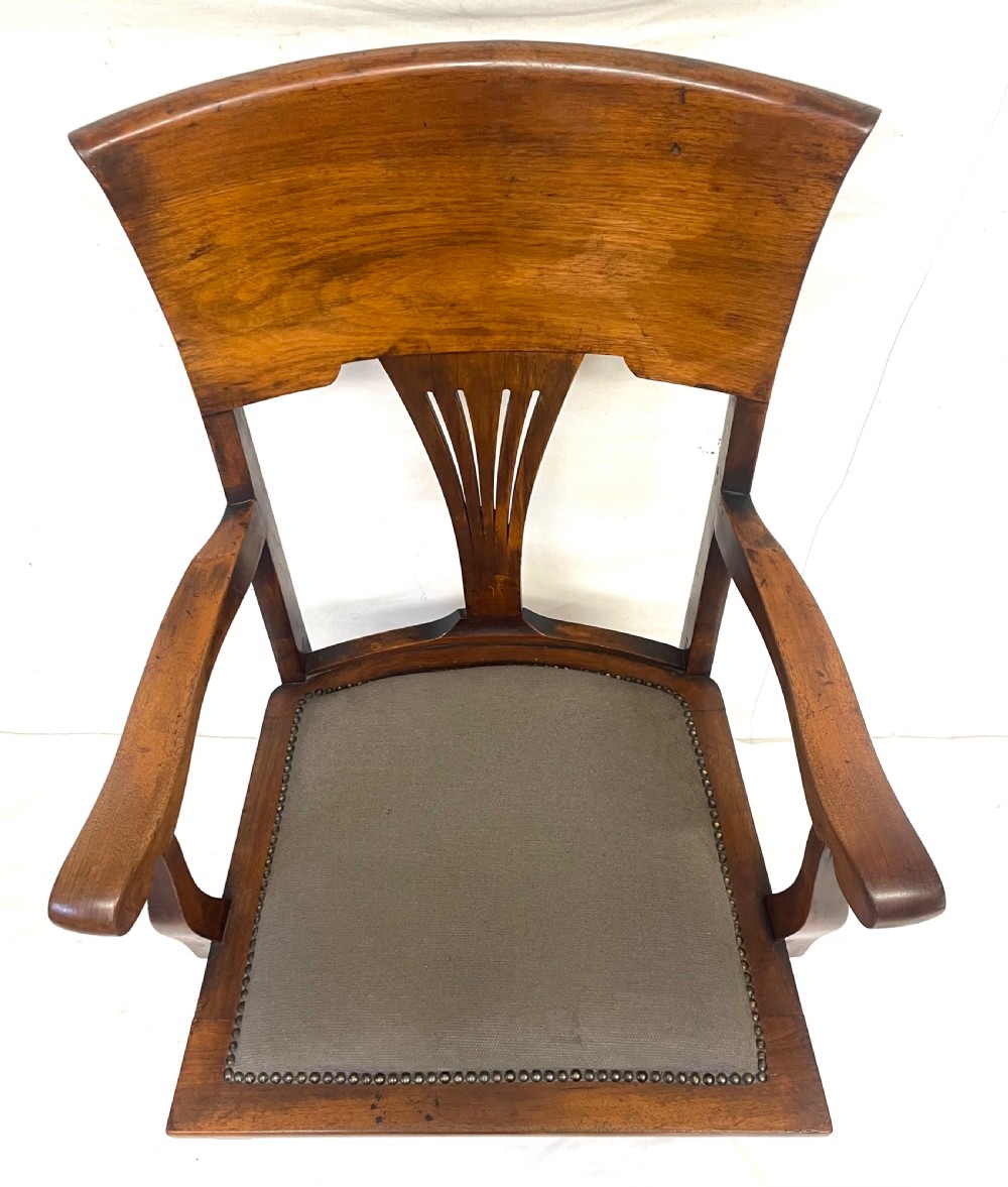 Antique Edwardian Arts & Crafts Walnut ANGUS Office Chair Revolving Swivel Chair View VII