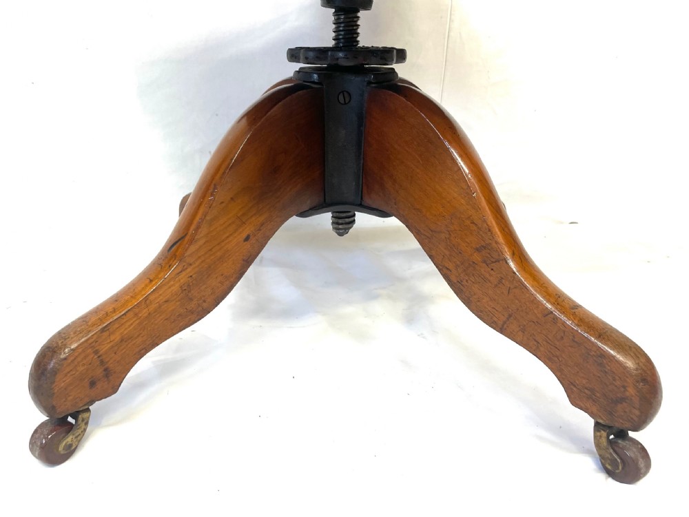 Antique Edwardian Arts & Crafts Walnut ANGUS Office Chair Revolving Swivel Chair View XV