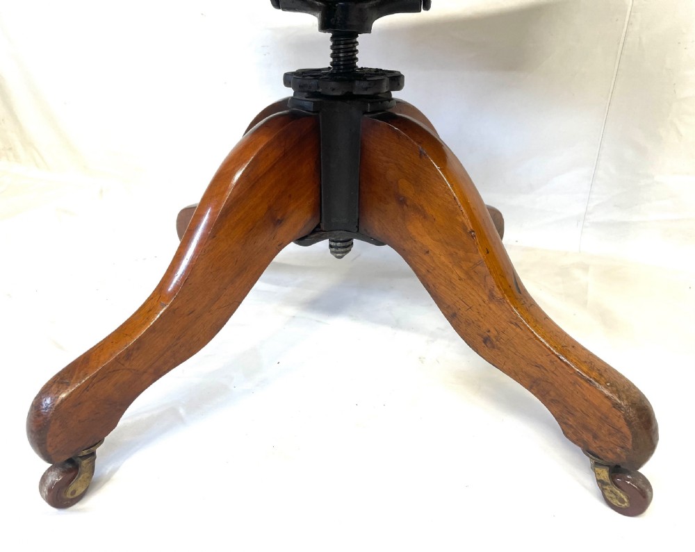 Antique Edwardian Arts & Crafts Walnut ANGUS Office Chair Revolving Swivel Chair View XVI