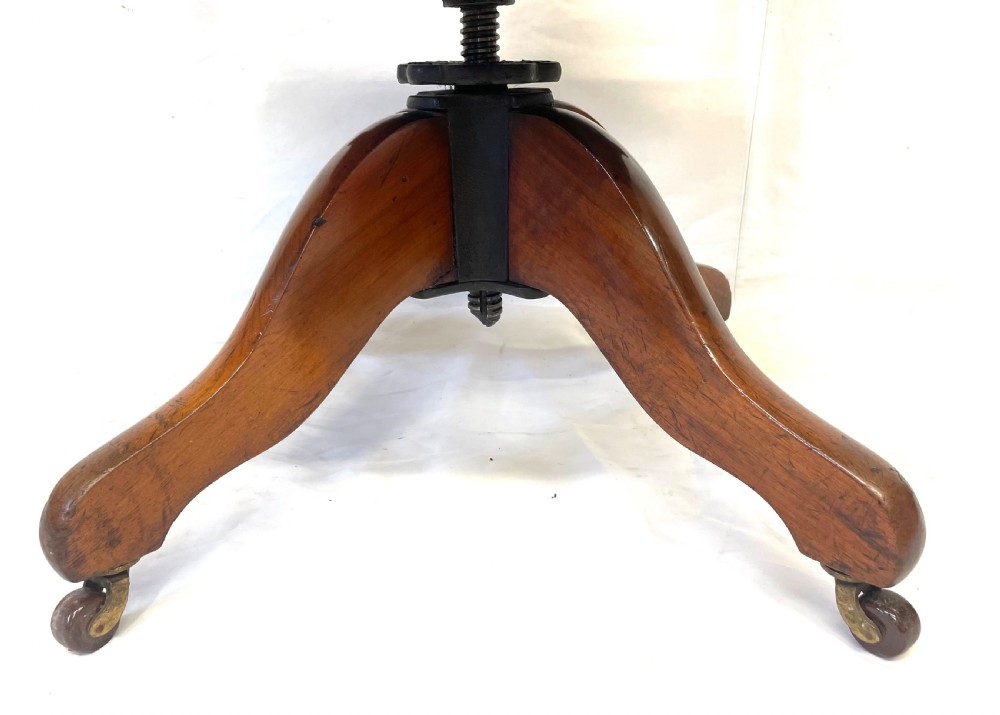 Antique Edwardian Arts & Crafts Walnut ANGUS Office Chair Revolving Swivel Chair View XVII