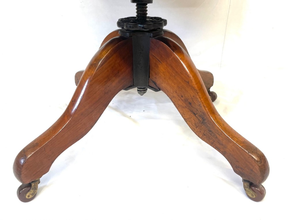 Antique Edwardian Arts & Crafts Walnut ANGUS Office Chair Revolving Swivel Chair View XVIII