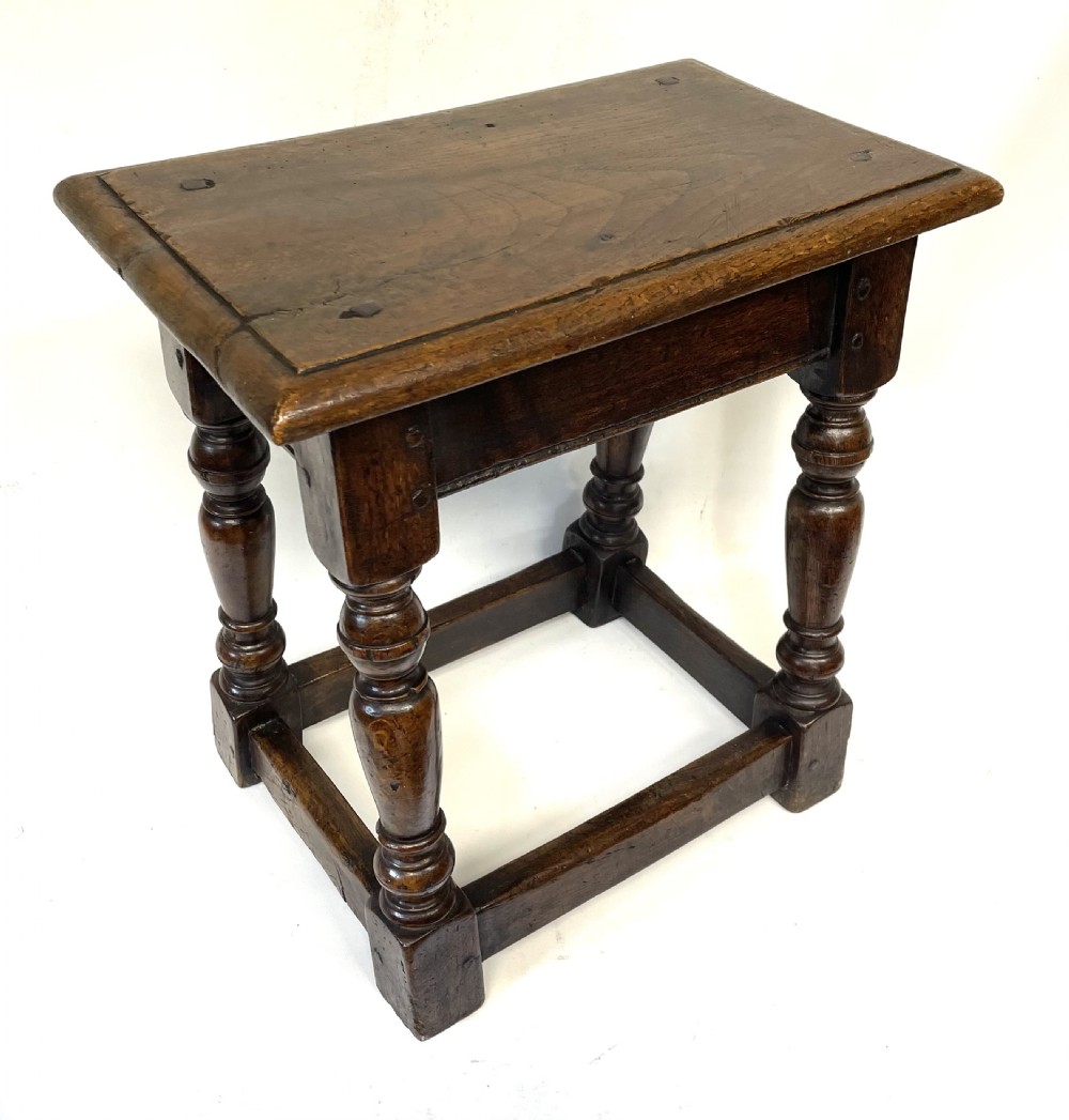 Antique 18th Century Oak Joint Stool / Occasional Table / Lamp Stand circa 1800 View II