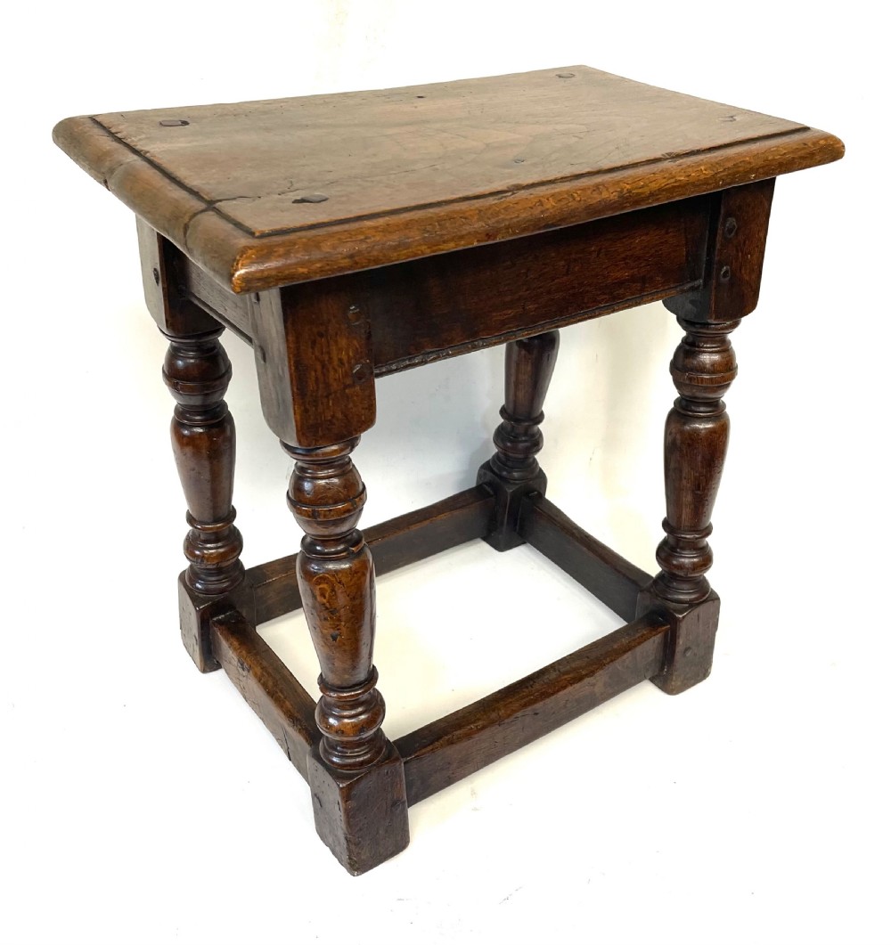 Antique 18th Century Oak Joint Stool / Occasional Table / Lamp Stand circa 1800 View III