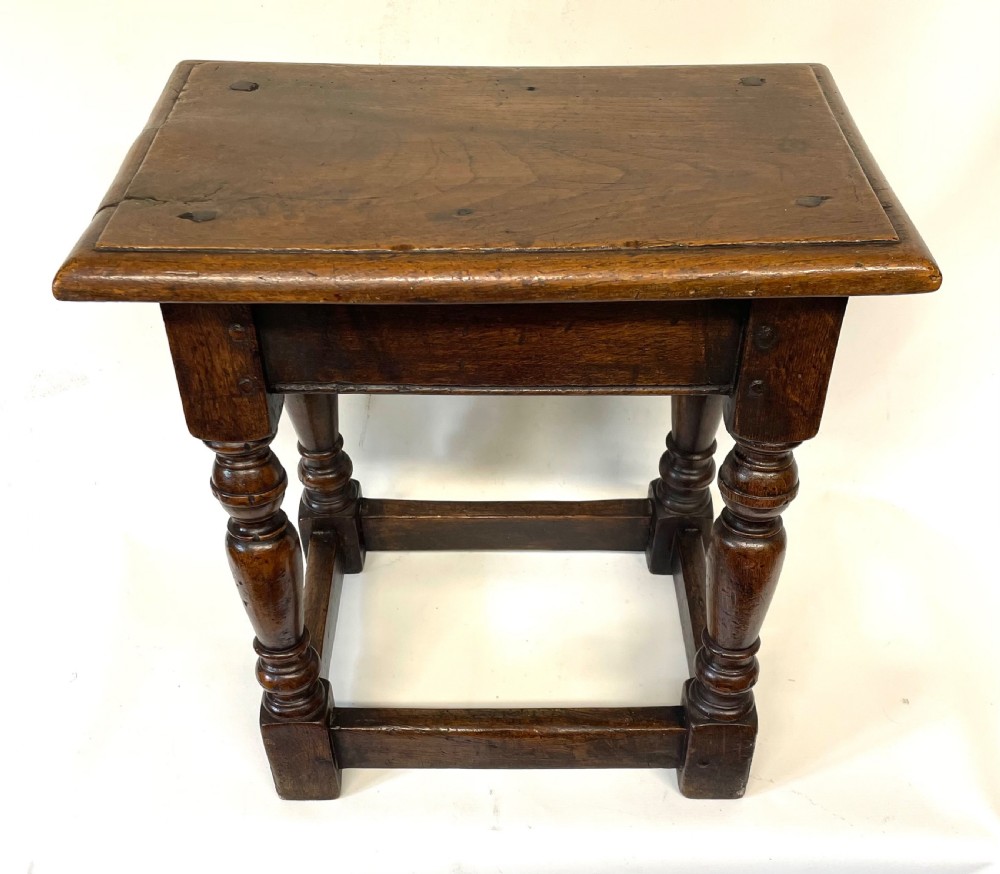 Antique 18th Century Oak Joint Stool / Occasional Table / Lamp Stand circa 1800 View IV