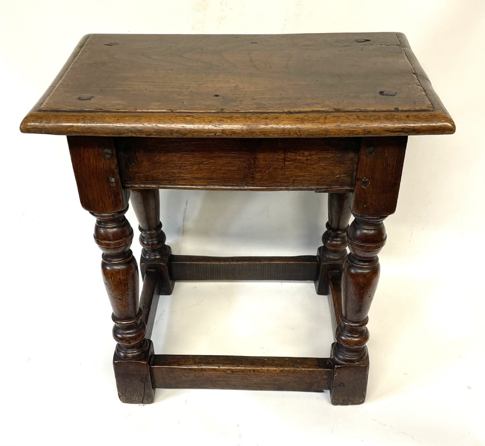 Antique 18th Century Oak Joint Stool / Occasional Table / Lamp Stand circa 1800 View VI