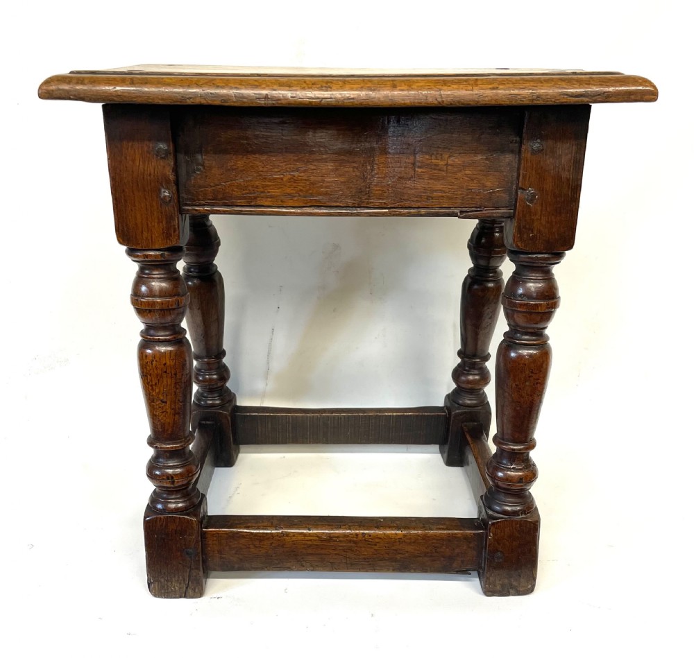 Antique 18th Century Oak Joint Stool / Occasional Table / Lamp Stand circa 1800 View VII