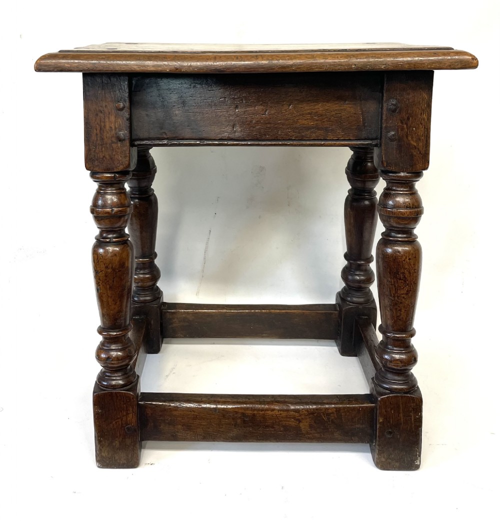 Antique 18th Century Oak Joint Stool / Occasional Table / Lamp Stand circa 1800 View VIII