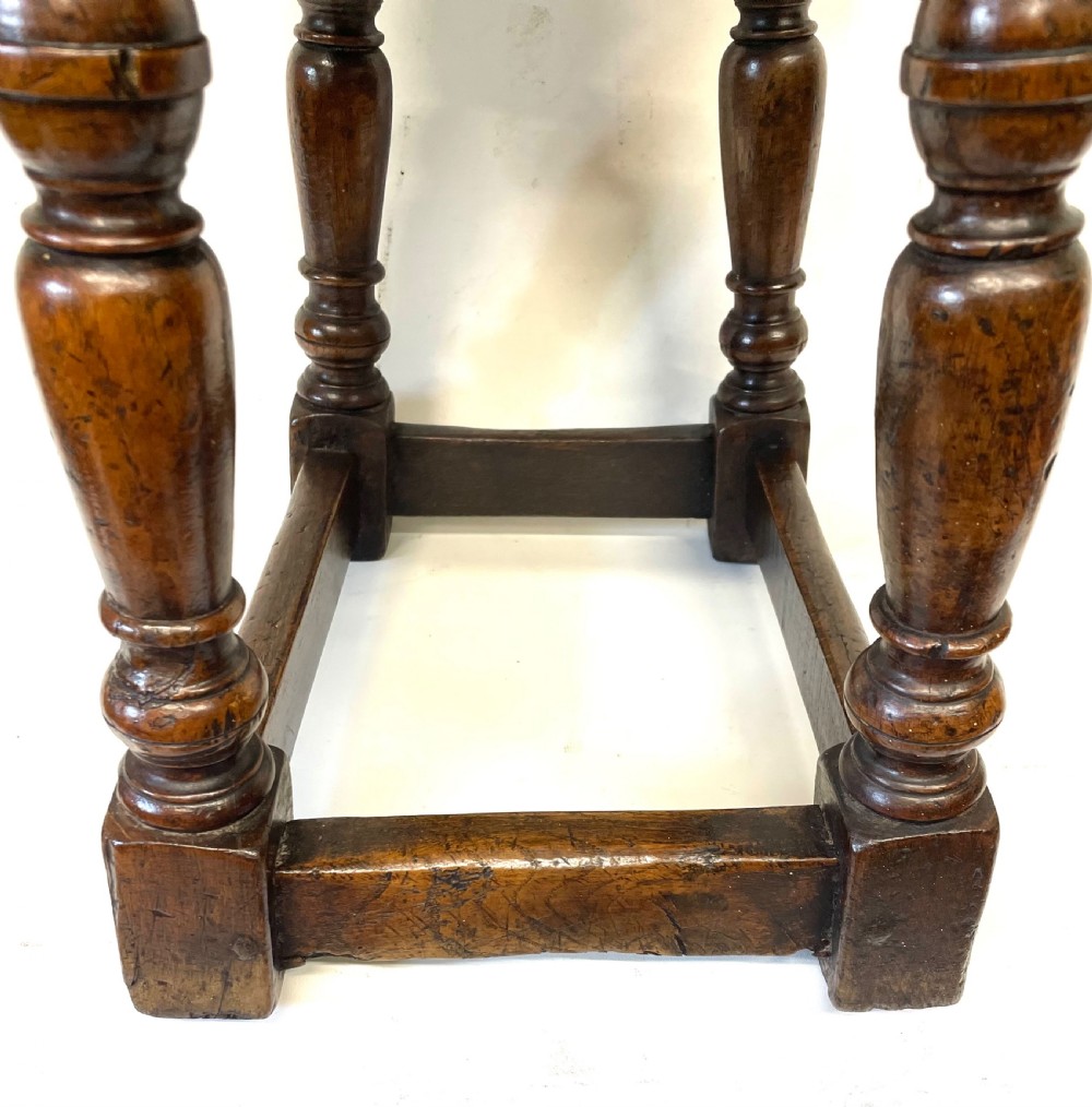 Antique 18th Century Oak Joint Stool / Occasional Table / Lamp Stand circa 1800 View XIV