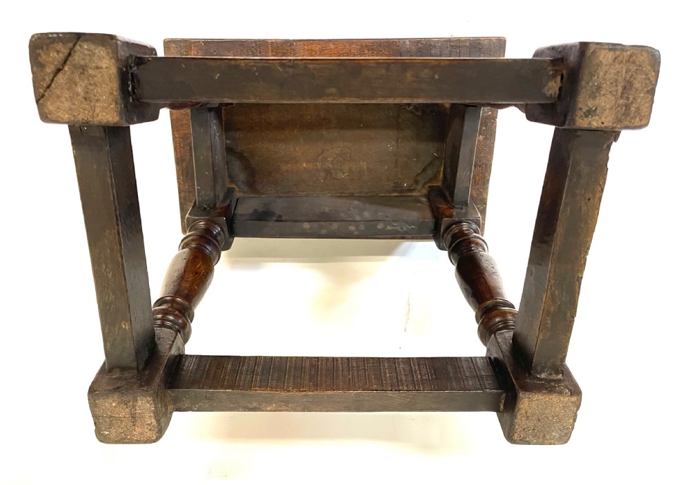 Antique 18th Century Oak Joint Stool / Occasional Table / Lamp Stand circa 1800 View XVIII