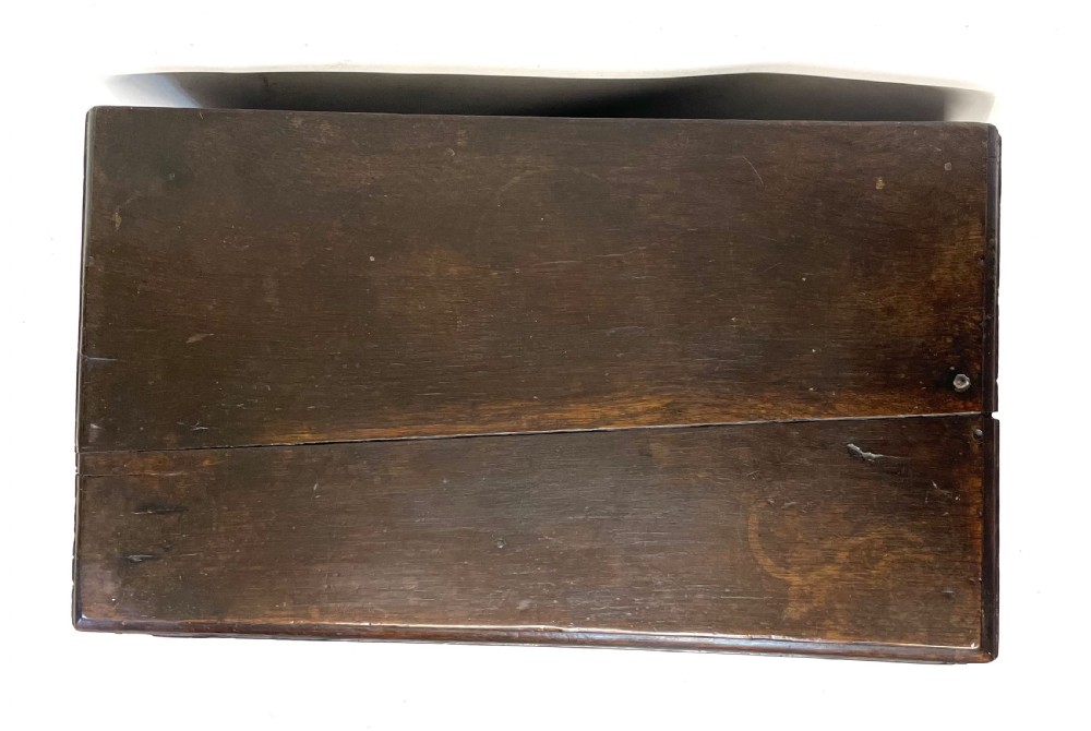 Small Antique Georgian Carved Oak Welsh Coffer Bach  circa 1780 View XVIII