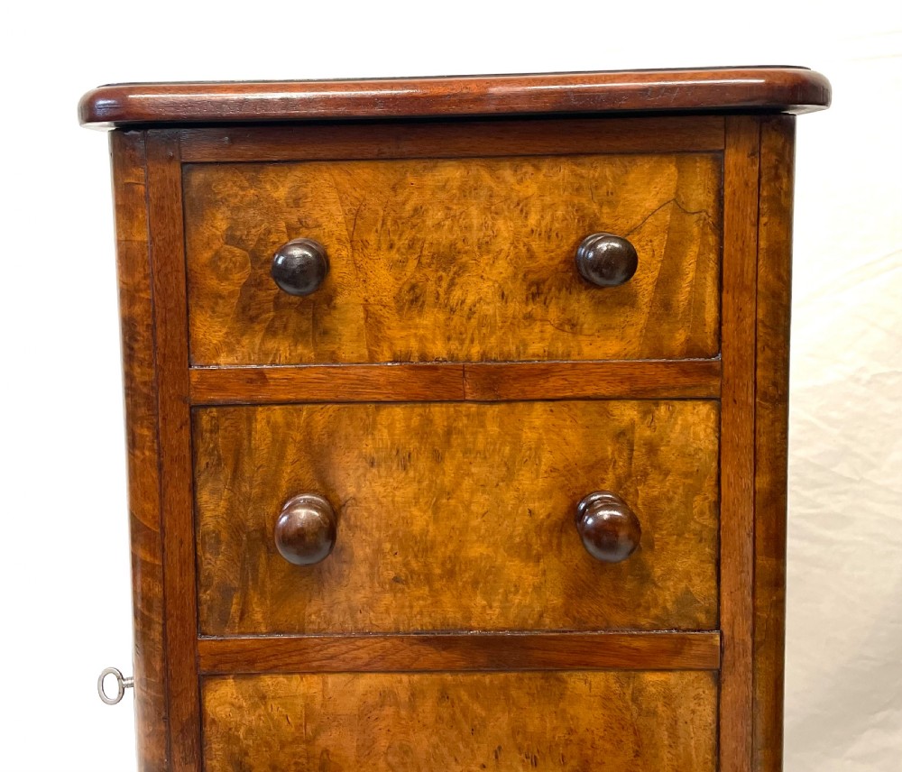 Pair Antique VICTORIAN Walnut Bedside Cabinets Lamp Stands Pot Cupboards View VIII