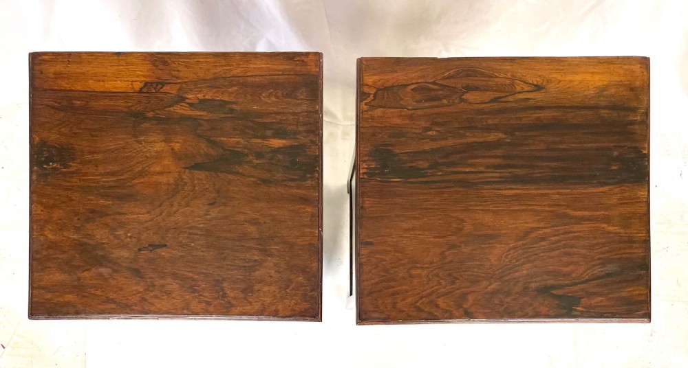 Pair Antique Inlaid Rosewood Bedside Cabinets Pot Cupboards Lamp Stands View XII