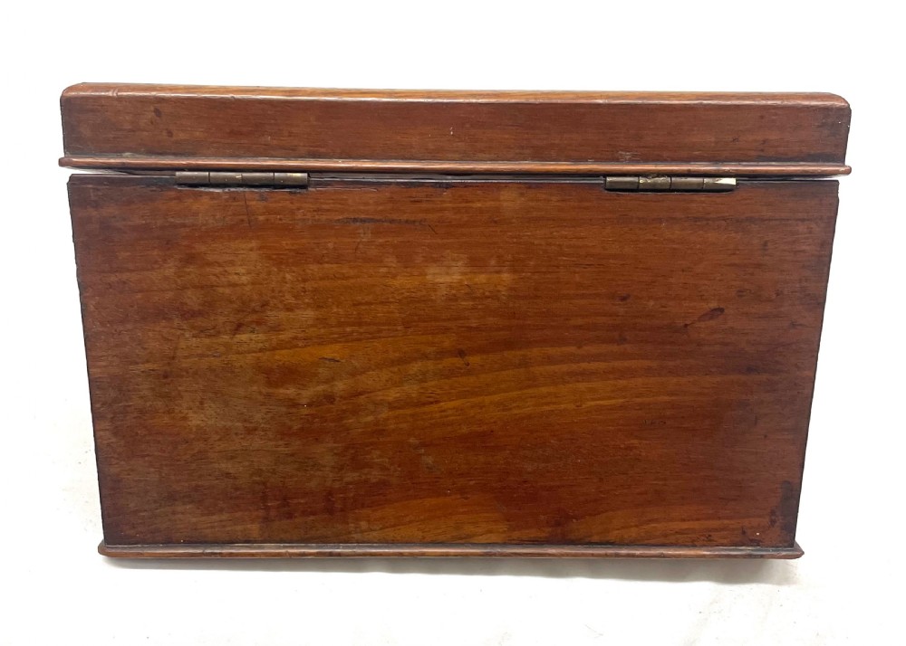 Antique Mahogany Glass Display Cabinet Case Collectibles Coins Medals View XV