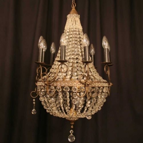 Italian 15 Light Basket Chandelier