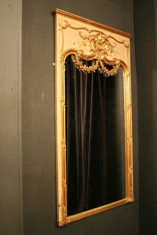 French Trumeau Giltwood Mirror