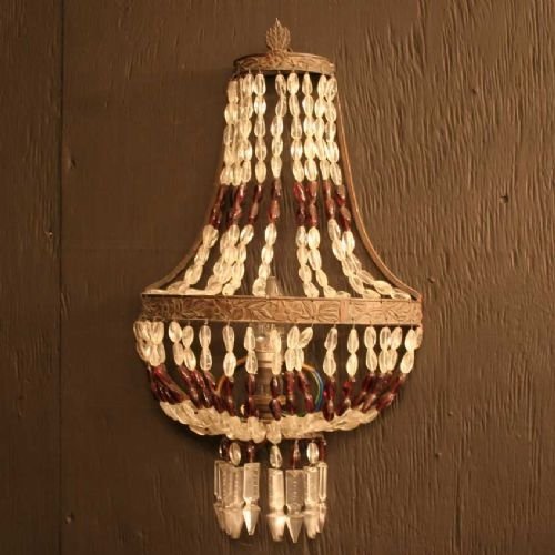 French Single Light Beaded Wall Lights