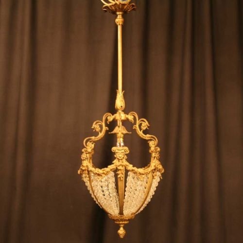 French Gilded Bag Chandelier
