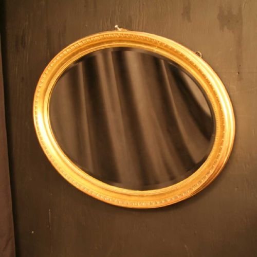 French Oval Giltwood Mirror